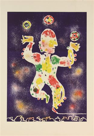 Franco Rognoni, Giocoliere, (1975 circa), litografia su carta, cm. 70x50, es....
