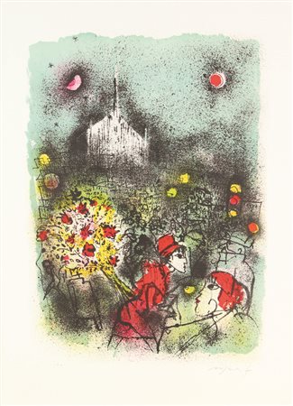 Franco Rognoni, Notturno. Milano, (1980 circa), litografia su carta, cm....