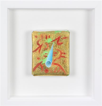 Mario Di Leo, Senza titolo, 1998, olio su tela, cm. 7x6, firmato al retro,...