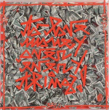 Peter Hide, To Love Money Over Everything!, 2015, tecnica mista e banconote...