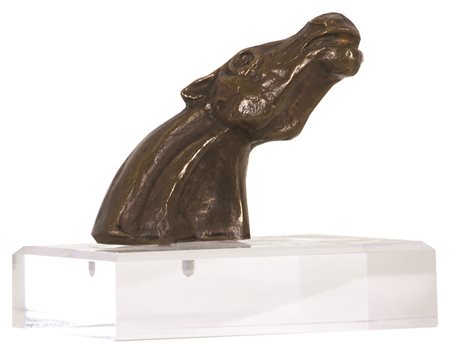 Bruno Cassinari, Testa di Cavallo, scultura in bronzo, cm. 9x10x8, firma...