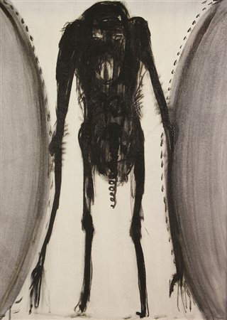 Max Marra, Serie "Alieni" 11, 1995, tecnica mista su tela, cm. 80x60,...