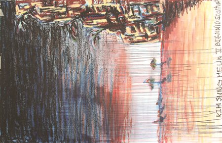 Kimsungheun, Senza titolo, tecnica mista su carta, cm. 150x104, firmata in...