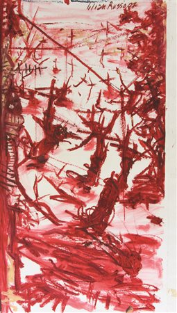 Russo, Senza titolo, 2007, tecnica mista su carta, cm. 150x100, firmata e...