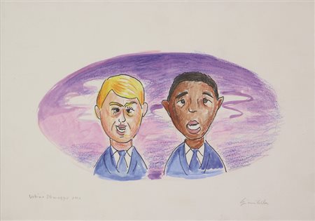 Gianni Cella, Senza titolo, 2010, tecnica mista su carta, cm. 22x31, firmata...