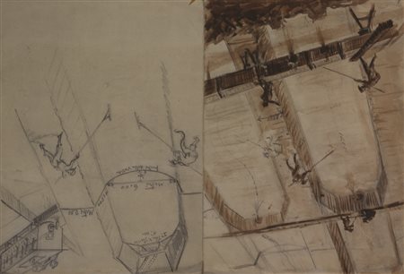 Anonimo, Senza titolo, tecnica mista su carta, cm. 33x48