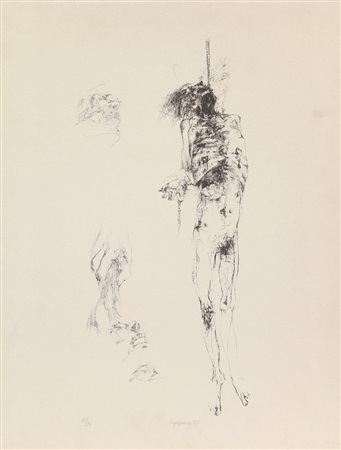 Renzo Vespignani, Senza titolo, 1967, litografia su carta, cm. 65x49,5, es....