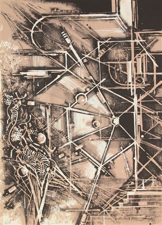 Amilcare Rambelli, Senza titolo, 1970, litografia su carta, cm. 50x70, es....