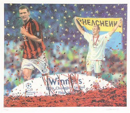 Gianni Ottaviani, La Notte di Manchester 2003, litografia su carta, cm....