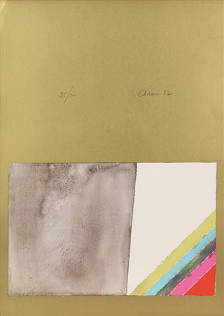 Eugenio Carmi, Senza titolo, 1982, litografia su carta, cm. 70x48,5, es....