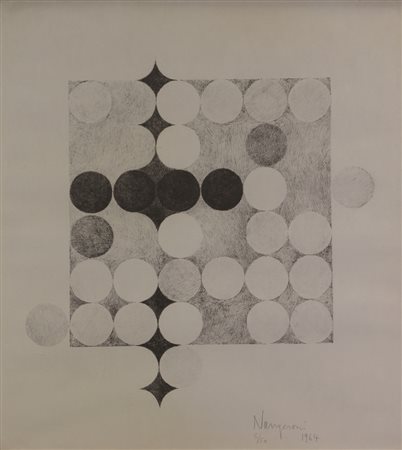 Carlo Nangeroni, Senza titolo, 1964, litografia su carta, cm. 53x50, es....