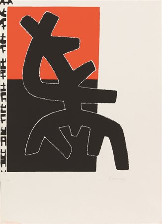 Giuseppe Capogrossi, Senza titolo, serigrafia su carta, cm. 70x50, es. 5/99,...