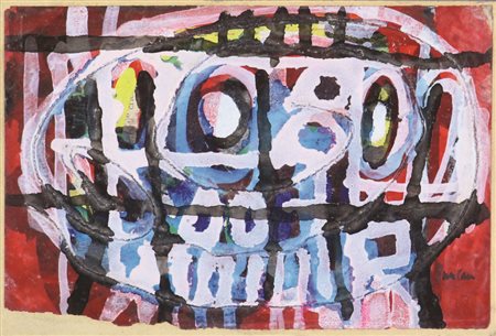 Joseph Duncan, Arabesco, 1954, smalto du carta applicata su carta applicata...