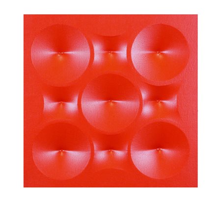 Stefano Brunello, Senza titolo, acrilico su tela estroflessa, cm. 40x40,...