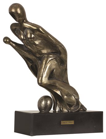 Umberto Vandoni, Senza titolo, scultura in resina, h. cm. 35, firma incisa...