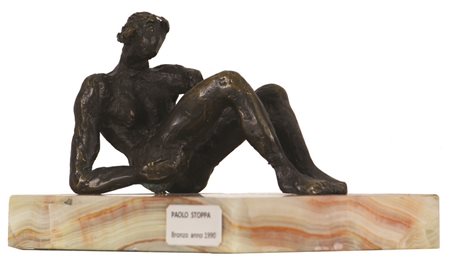Paolo Stoppa, Senza titolo, 1990, scultura in bronzo, cm. 15,5x13,5x13, firma...