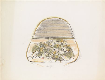 Attilio Forgioli, Isola, 1973, pastello su base litografica su carta, cm....