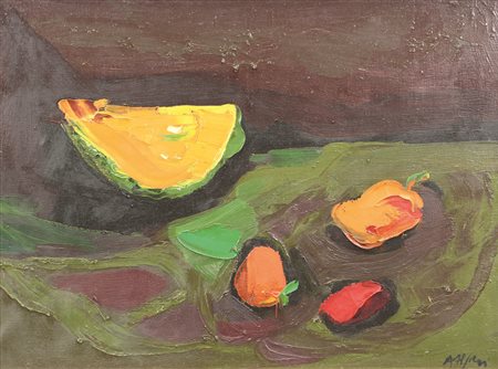 Attilio Alfieri, Natura Morta, 1969, olio su tela, cm. 60x45, firmato in...