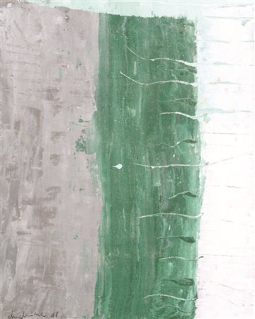 Ignoto, Senza titolo, 1958, olio su tavola, cm. 50x39,5, firma non decifrata...