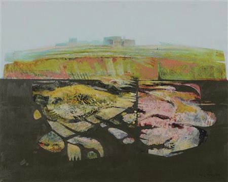 Giovanni Pelliccia, Senza titolo, 1970, olio su tela, cm. 39x49, firmato e...