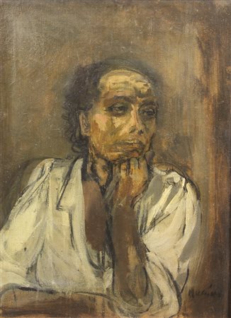 Marcello Muccini, Senza titolo, olio su tela, cm. 70x50, firmato in basso a...