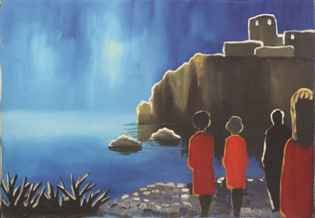 Eliano Fantuzzi, Senza titolo, olio su tela, cm. 50x70, firmato in basso a al...