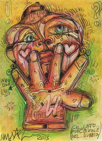 Martino Delego, Il.. lato... piacevole del... dubbio, 2015, tecnica mista su...