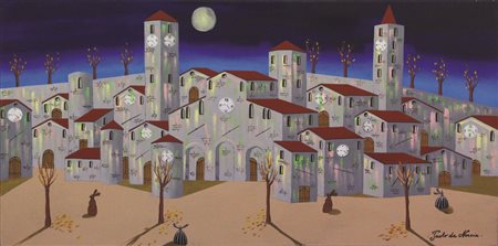 Paolo Da Norcia, Quiete metafisica, 2011, acrilico su tela sabbiata, cm....