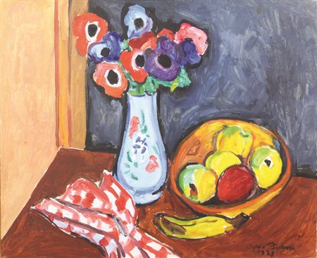 Alfredo Beltrame, Natura Morta, 1983, olio su tela, cm. 50x60, firmato e...