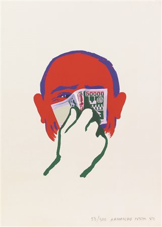 Armando Testa, Senza titolo, 1983, serigrafia su carta, cm. 49x35, es....