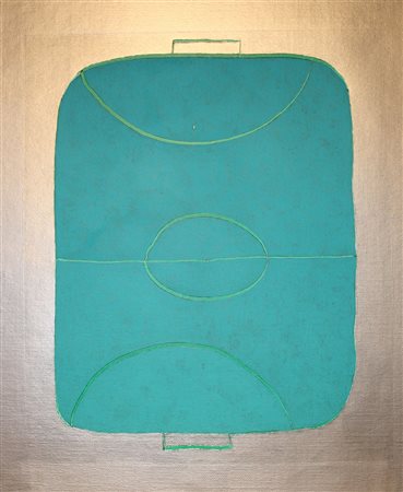 Giorgio Maggiorelli Milano 1972 Campo turchese 2014 Mista su tela 32x27...