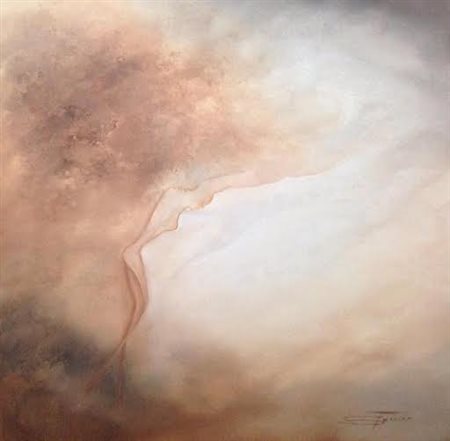 Gianna Stomeo Martano 1959 Nel cielo della valle 2015 olio su tela 50x50...