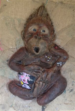 Giuseppe trentacoste firenze 1977 Tattoo Tecnica mista su tela piegata 100x70...