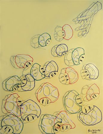 Giuditta Sartori Tradate 1988 Mushrooms 2014 Filo di lana e acrilico su...