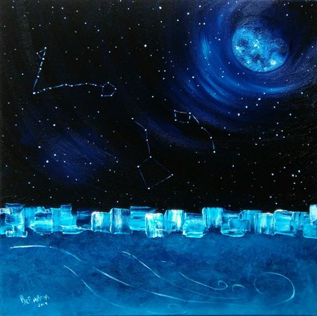 MILENA BERNARDINI SAN BENEDETTO DEL TRONTO 1978 Stars 2015 olio su tela 40x40...