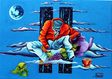 Alessandro Sala genova 1958 Chiuso-Closed 2013 olio&sabbia su tela 50x70...