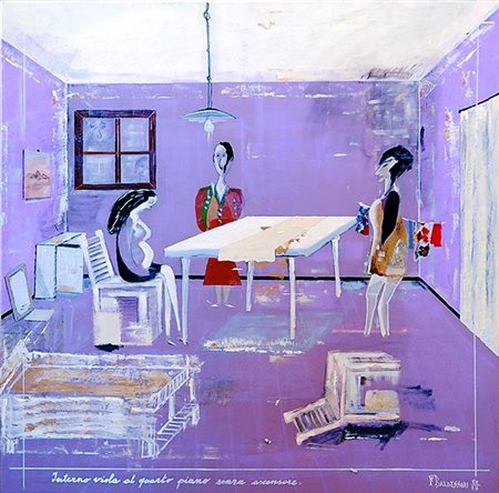 Franco Baldessari Roncegno Terme 1953 Interno viola al quarto piano senza...
