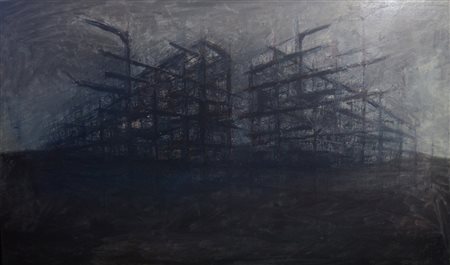 Francesco Campese Avallino 1986 Struttura 2015 olio su tela 60x100...