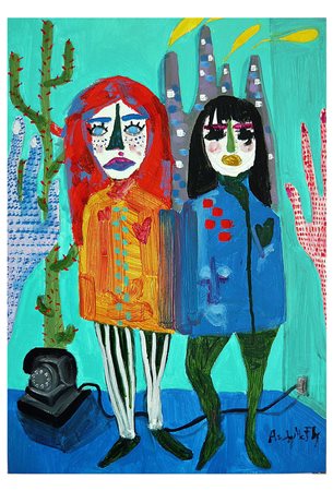 Andy McFly Torino 1991 "Meet me here" Olio su legno 50x35