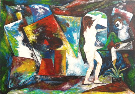 romeo mesisca roma 1944 Presenze nello studio 2014 Acrilico su tela 70x100...