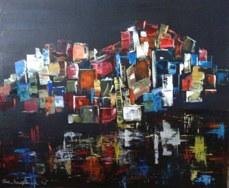 sandra vassetti napoli 1966 Urban Hyperbole 2016 Acrylic spatula on canvas...