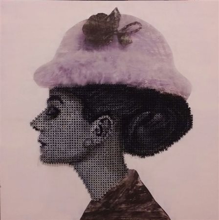 Drill Monkeys Borgomanero 1983 Audrey Hepburn 3D 2015 Acrilico su viti 81x81...