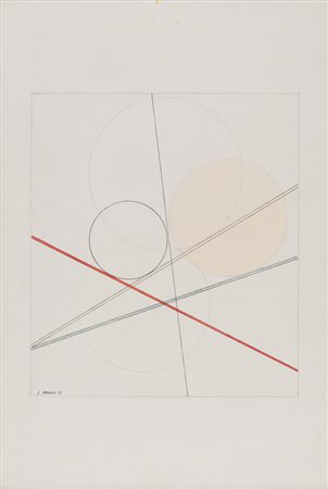 LUIGI VERONESI (Milano 1908 - 1998) Senza titolo, 1986 Tempera su cartoncino,...