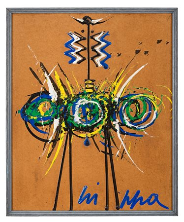 ROBERTO CRIPPA (Milano 1921 - 1972) Totem, anni '60/'70 Olio su faesite, cm....