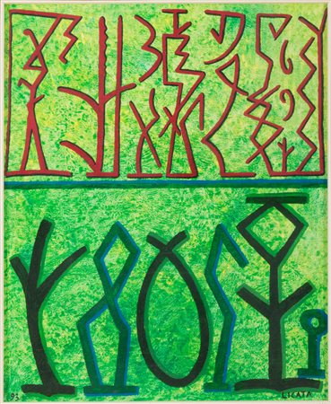 RICCARDO LICATA (Torino 1929 - Venezia 2014) V.R.B.N, 1993 Tempera su tela,...