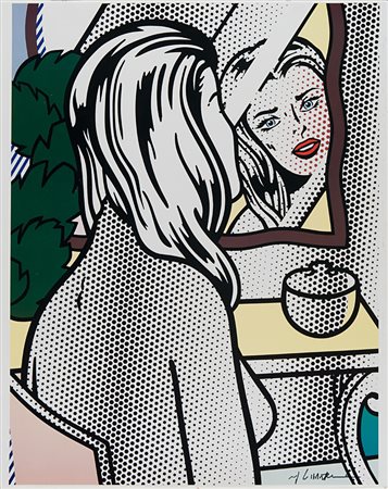ROY LICHTENSTEIN (New York 1923 - 1997) Nude at Vanity, 1994 Serigrafia a...