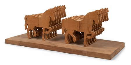 MARIO CEROLI (Castelfrentano 1938) Parata, 1985 Scultura in legno pino di...