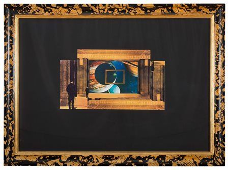 GIULIO PAOLINI (Genova 1940) Senza Titolo, 1990 Collage su carta nera, cm. 70...