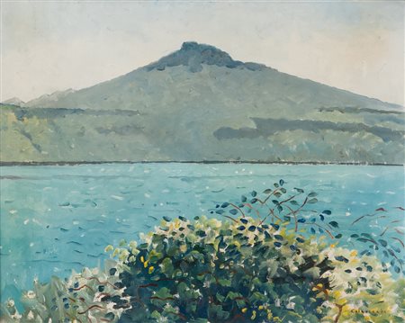 GIOVANNI COLACICCHI (Anagni 1900 - Firenze 1992) Lago di Albano Olio su...