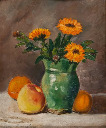 GIOVANNI BARTOLENA (Livorno 1886 - 1942) Natura morta con vaso di fiori Olio...